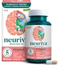NEURIVA Original Deaffeinated Clinically Tested Nootropic Brain Supplement for Memory, Focus & Recentration, NeuroFactor & Phosphatidylserine, 28ct Κάψουλες