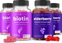 NutraChamps Biotin Gummies (2 Pack) και Elderberry Gummies (2 Pack) 4 Pack Bundle