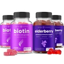 NutraChamps Biotin Gummies (2 Pack) και Elderberry Gummies (2 Pack) 4 Pack Bundle