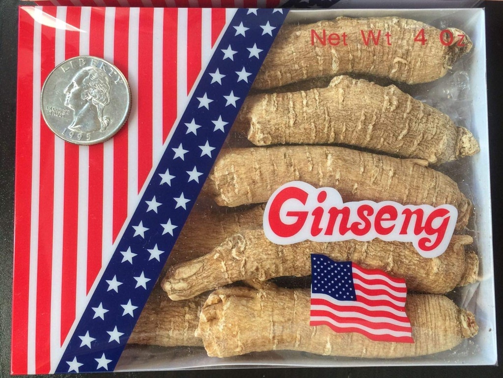 American Ginseng from Wisconsin, Ginseng Root / Ginseng Slice / Τσάι Ginseng, 4 ουγγιά (Jumbo Long Roots)