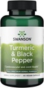 Swanson Premium- Turmeric '&' Black Pepper - Αντιοξειδωτικό, Digestion '&' Κοινή Υποστήριξη - 90 Veg Caps