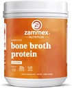 Zammex Pure Grass Fed Beef Bone Broth Protein Powder,20g Protein, Hydrolyzed Collagen Supplement for Healthy Skin,Nails,Hair,Joints, Non-GMO,Gluten Free,Paleo & Keto Friendly, Great in Soup