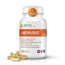 INVITA L-Methylfolate 7.5mg – Physician Formulated Active Methyl Folate - 5-MTHF Supplement for Energy, Mood & Brain Health Support - Non GMO, Gluten Free, 90 Capsules (3 Month Supply)