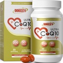 CoQ10 200mg Softgels για την υγεία της καρδιάς, ισχυρό αντιοξειδωτικό συμπλήρωμα για την αγγειακή υγεία, παραγωγή ενέργειας, υψηλή απορρόφηση CoQ10 συμπληρώματα διατροφής, 30 Softgels