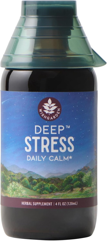 WishGarden Βότανα βαθύ άγχος με Ashwagandha - Plant-based Liquid Herbal Adrenal Υποστήριξη συμπλήρωμα με Ashwagandha Root και Powerhouse Adaptogens για ανακούφιση από το στρες, γρήγορης δράσης Stress Tincture, 4oz