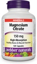 Webber Naturalsᆴ Μαγνήσιο Κιτρίζει Υψηλή Απορρόφηση 150 mg 120 Καψάκια