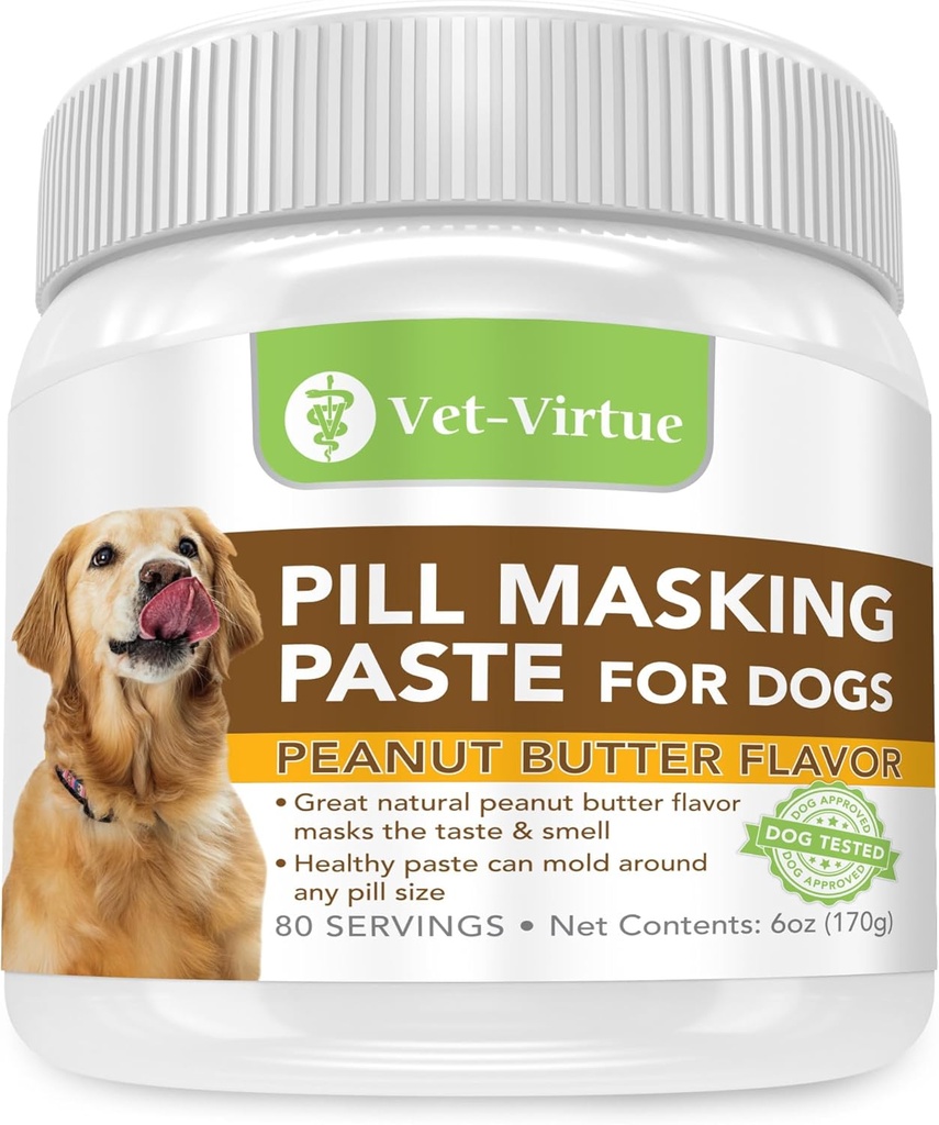 Pill Masking Paste for Dogs, Φυστικοβούτυρο Γεύση - Perfect Pet Medicine Treats to Hide Pills, Medication & Capsles, with Natural Ingredients & Packed with Flavor Dogs Love