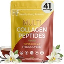 Healthy Living Proteins - Hydrolyzed Multi Collagen Peptides Powder Types I, II, III, V & X - Grass Fed Bovine, Wild Caught Marine, Free Range Chicken - Gluten Free (Vanilla, 16 oz)