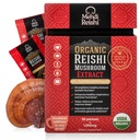 Organic Reishi Mushroom Extract Fruiting-Body Powder 35% Beta Glucan – 100% Καθαρό, Premium και Βιολογικό –30 Σερβιρίσματα–Ganoderma Lucidum, Lingzhi, Τσάι