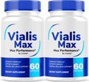 (2 Pack) Vialis Max Pills for Men - Official Vialis Max Premium Male Support Formula for Fast Acting Energy, Endurance and Performance, VialisMax Capsules Advanced Formula, 120 Capsules for 2 Months