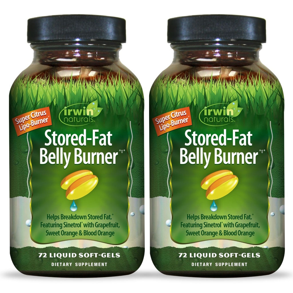 Irwin Naturals Stored-Fat Belly Burner - 72 Liquid Soft-Gels, πακέτο των 2 - Βοηθά την υποστήριξη Η ανάλυση του αποθηκευμένου λίπους - 48 Σύνολο Σερβίρει