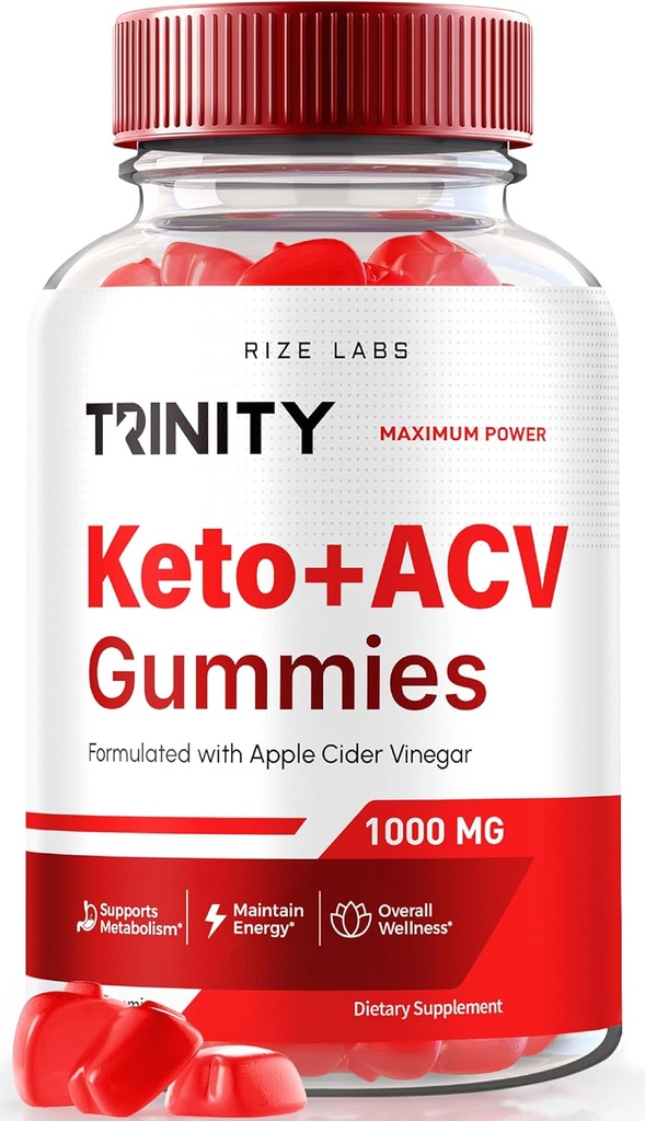 rize labs - Trinity Keto+ACV Gummies για Σύνθετη απώλεια βάρους, όλα τα φυσικά συμπλήρωμα μηλίτη μήλου, 500 mg (60 Gummies)
