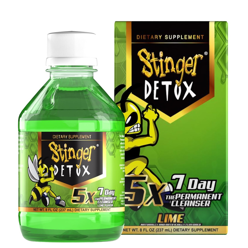 Stinger Detox 5X 7-Ημέρα επιπλέον δύναμη Μόνιμο ποτό – Ασβέστη άρωμα – 8 FL OZ