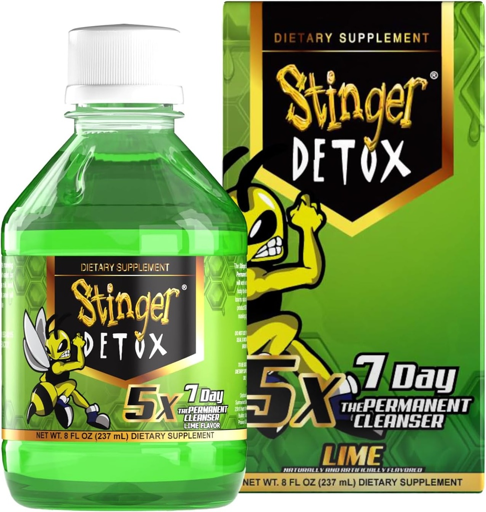 Stinger Detox 5X 7-Ημέρα επιπλέον δύναμη Μόνιμο ποτό – Ασβέστη άρωμα – 8 FL OZ
