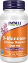 NOW Συμπληρώματα Τροφίμων, D-Mannose 500 mg, Μη ΓΤΟ Έργο Επαληθευμένο, Υγιεινή Ουρολοίμωξη *, 60 Veg Κάψουλες