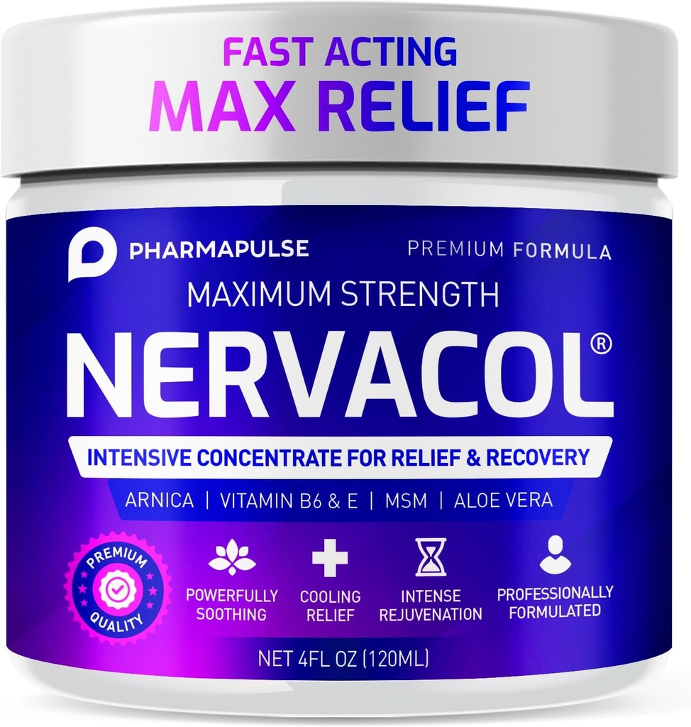 Pharmapulse Neuropathy Nerve Therapy & Relief Cream - Maximum Strength Relief Cream for Foot, Hands, Legs, Toes Περιλαμβάνει Άλφα Lipoic Acid, Arnica, Vitamin B6, Aloe Vera, MSM - Αποτελεσματική Καταπραϋντική 4oz