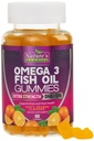 Ωμέγα 3 Gummy Omega Oil Gummies, Heart Healthy Omega 3 Gummy συμπλήρωμα με υψηλή απορρόφηση DHA & EPA, Extra Strength Joint & Brain Support, Delicious Orange Flavor Fish Oil Nature's Vitamin - 60 Gummies