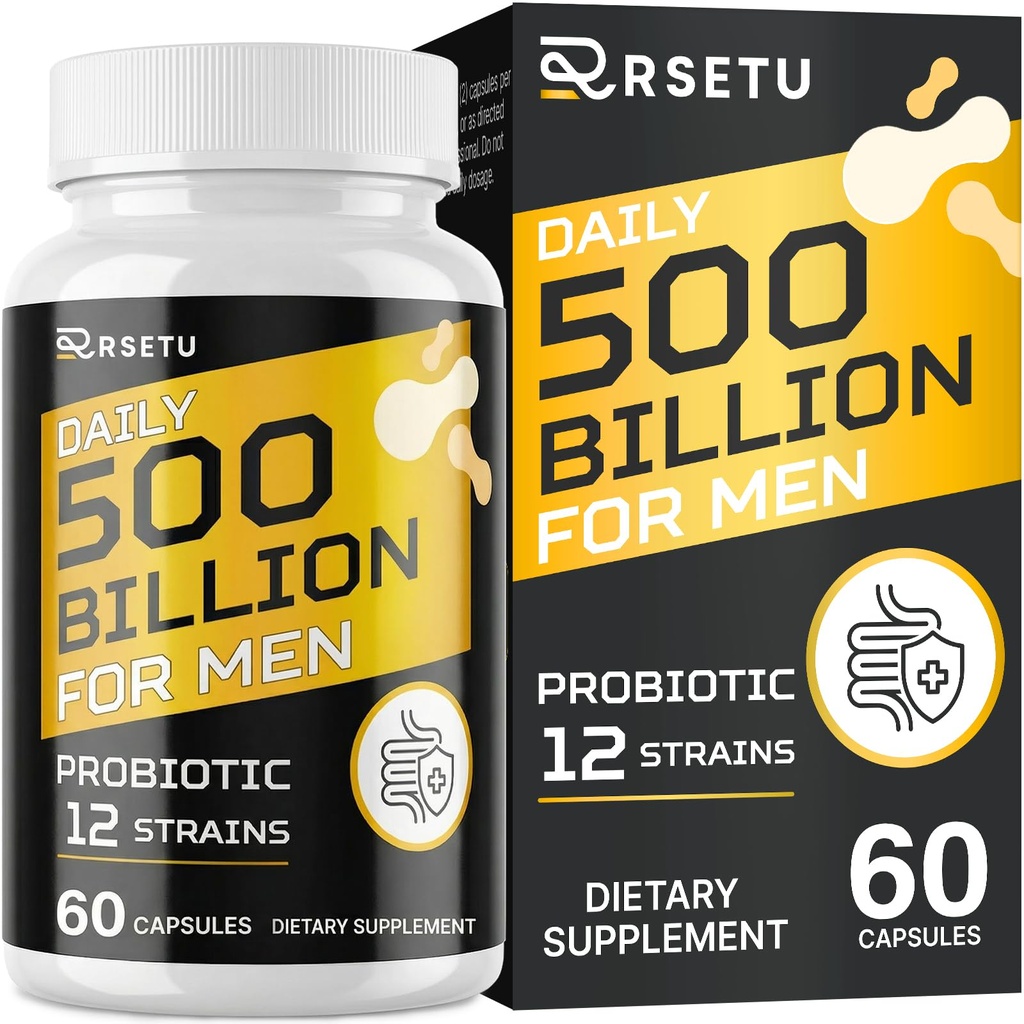 Probiotics για τους άνδρες, 500 δισεκατομμύρια CFUs & 12 Strains Mens Probiotic με Turmeric Cranberry, Goji, Gut Health for Men, για Digestive Health, Gut, Bloating & Gas, Immune, Energy Support, 30-Day Supply