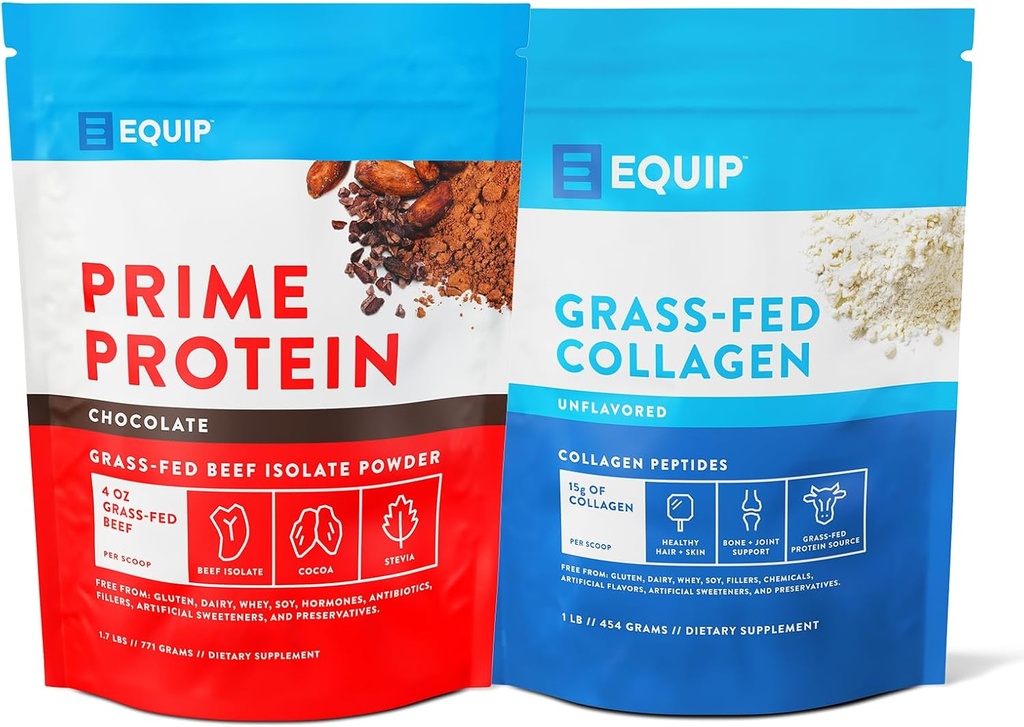 Equip Foods Πρωτεϊνική σοκολάτα σκόνης & χόρτο Fed Κόλαγκεν σκόνης χωρίς γεύση