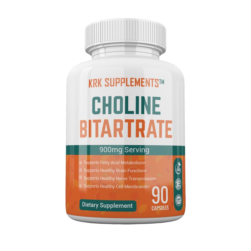 1 συσκευασία χολίνης Bitartrate 900mg ανά υπηρεσία 90 κάψουλες KRK συμπληρώματα