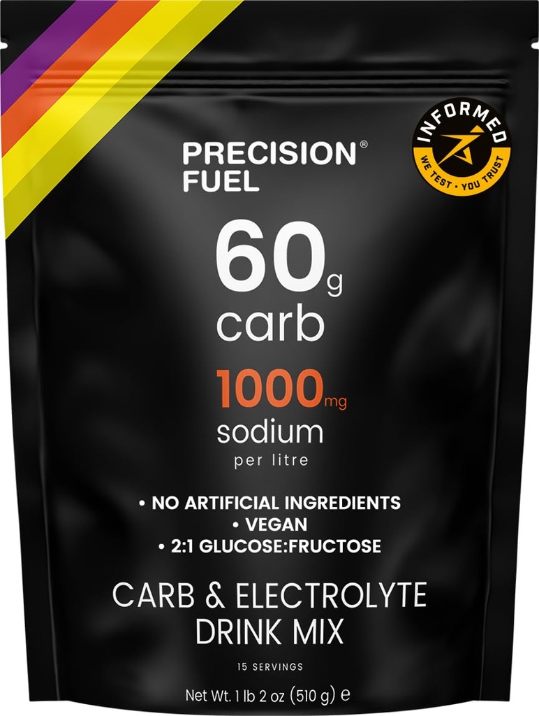 Καύσιμο ακρίβειας PF 60 Carb & Electrolyte Drink Mix Σκόνη για Ενυδάτωση & Ενέργεια - Αντοχή Αθλητικής Διατροφής, Vegan, Hypotonic - 60g Carb, 1000mg Νάτριο ανά Λίτρο - Ήπια Γεύσεις Εσπεριδοειδών