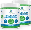 BioTrust Tri Collagen Powder - 3-σε-1 Hydrolyzed Collagen Peptides Peptides Powder (Τύποι I, II, & III) - Grass Fed Collagen Protein Powder για την καταπολέμηση της γήρανσης, του δέρματος, των μαλλιών, των οστών και της κοινής υγείας - Άγευστη, 2-πακέτο
