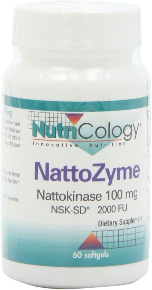 NactoZyme - Nattokinase συμπλήρωμα NSK-SD 2000 FU, 100mg, για άνδρες και γυναίκες, Hypoallergenic, Formula for Heart Support - 60 χορτοφαγικά Softgels