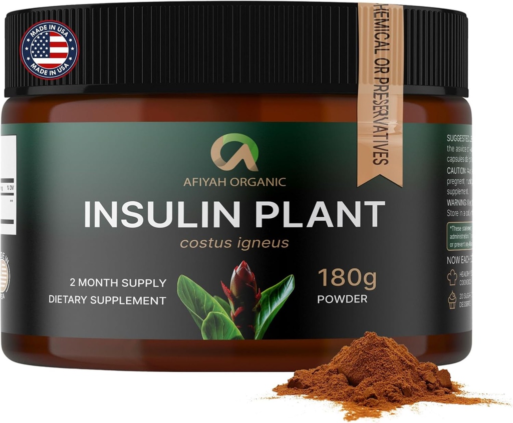Premium Quality Costus Igneus (Insulin Plant) Σκόνη - Χωρίς Κακή Γεύση (2 Μήνες Προμήθεια) - Made in The USA - Συμπεριλαμβανομένου Ολοκληρωμένου Προγράμματος Υποστήριξης Υγείας