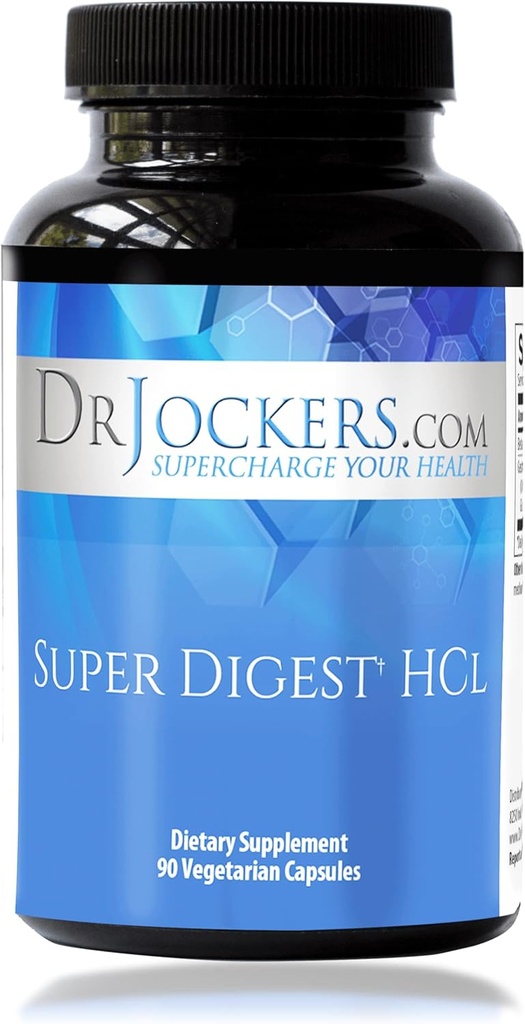 Super Digest HCL από τον Dr. Jockers, συμπλήρωμα για την υγεία των ούρων, Digestive Enzymes με Betaine HCl, Pepsin, HCL συμπλήρωμα, Betaine Hydrochloride, 90 Day Supply, HCL Betaine με Pepsin