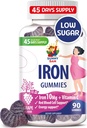 SUNNY SAM Iron Gummies for Kids & Adults - Σιδήρου Βιταμίνες με βιταμίνη C, 10mg ανά Σερβίρισμα - Μασώμενα Φρούτα Gummy για την Ανοσοποιητική Υποστήριξη Red Blood Cell Production