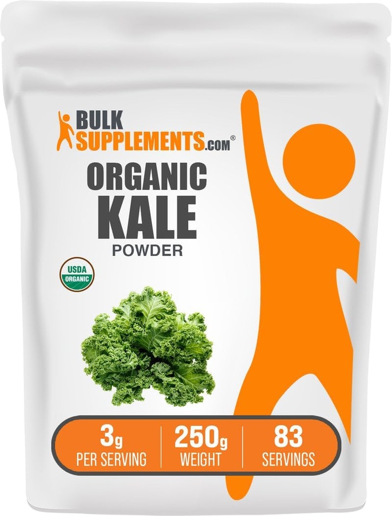 BulkSupplements.com Βιολογική Kale σκόνη - Πράσινο σκόνη, Superfood συμπλήρωμα - Vegan & Gluten Free, 3g ανά υπηρεσία, 250g (8,8 oz) (πακέτο του 1)