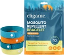 Cliganic Mosquito Repellent Microfiber Βραχιόλια (10 Count) - για ενήλικες και παιδιά, DEET Free Wristbands
