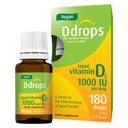Drops Vegan 1000 IU 180 Drops - Καθημερινή Βιταμίνη D Liquid - Υποστηρίζει την υγεία των οστών & ανοσοποιητικό σύστημα. Όχι μεγάλες κάψουλες, όχι συντηρητικά, μη ΓΤΟ, Αλλεργία-Φιλικά