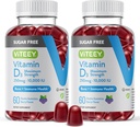 Viteey Vitamin D3 Gummies for Adults & Teens -10.000 IU, 250mcg, Maximum Strength - Χωρίς ζάχαρη, οστά, κοινή & μυϊκή υγεία, ανοσοενισχυτικό - χορτοφαγική, Ζελατίνη Δωρεάν - Νόστιμο Chewable Berry Γεύση