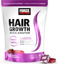 Force Factor Hair Growth Accelerator Soft Chews, Hair Growth Vitamins for Women and Men with Clinically Studied Lustriva and Biotin, Promotes Thicker, Fuller, Stronger Hair, Mixed Berry, 60 Soft Chews