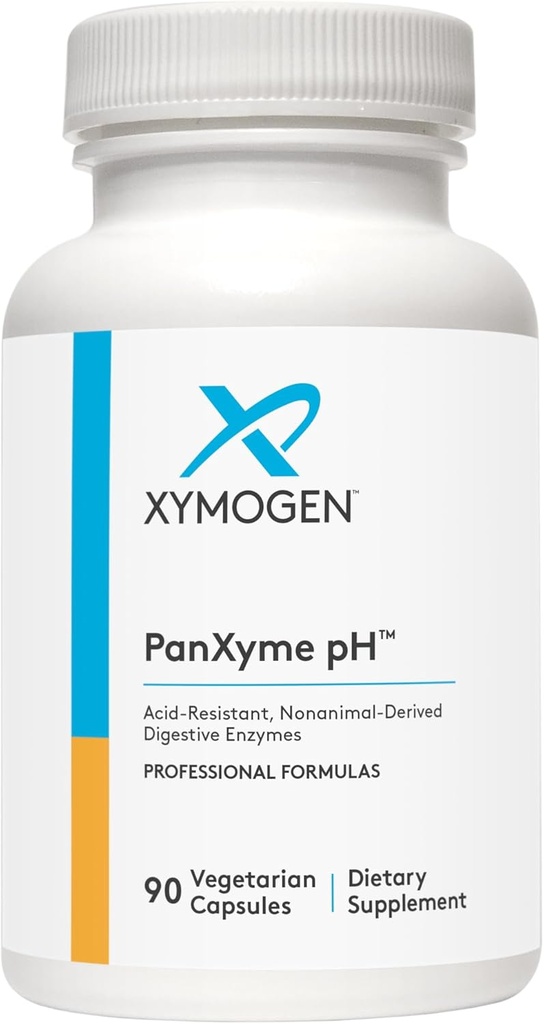 XYMOGEN PanXyme pH - Digestive Enzymes for Gut Health - Amylase, Lipase, and Protease Enzyme Supplement - Συμπληρώματα Υγείας των Ούλων για την υποστήριξη της διηθήσεως - Χωρίς γλουτένη + Vegan (90 Κάψουλες)