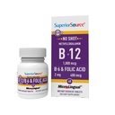 Superior Source No Shot Vitamin B-12 Methylcobalamin 1000 mcg, B-6 & Follic Acid 400 mcg - Υποστηρίζει τον εγκέφαλο και την καρδιά υγεία - Βοηθά τα επίπεδα φυσικής ενέργειας - 60 υπογλώσσια δισκία διάλυσης