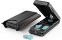 Pill Cutter with Auto Centering Device, Aluminum Pill Splitter with 316L Stainless Blade, Genuine Leather Case, Professional Pill Splitter for Cutting Small Pills or Large Pills (Black)