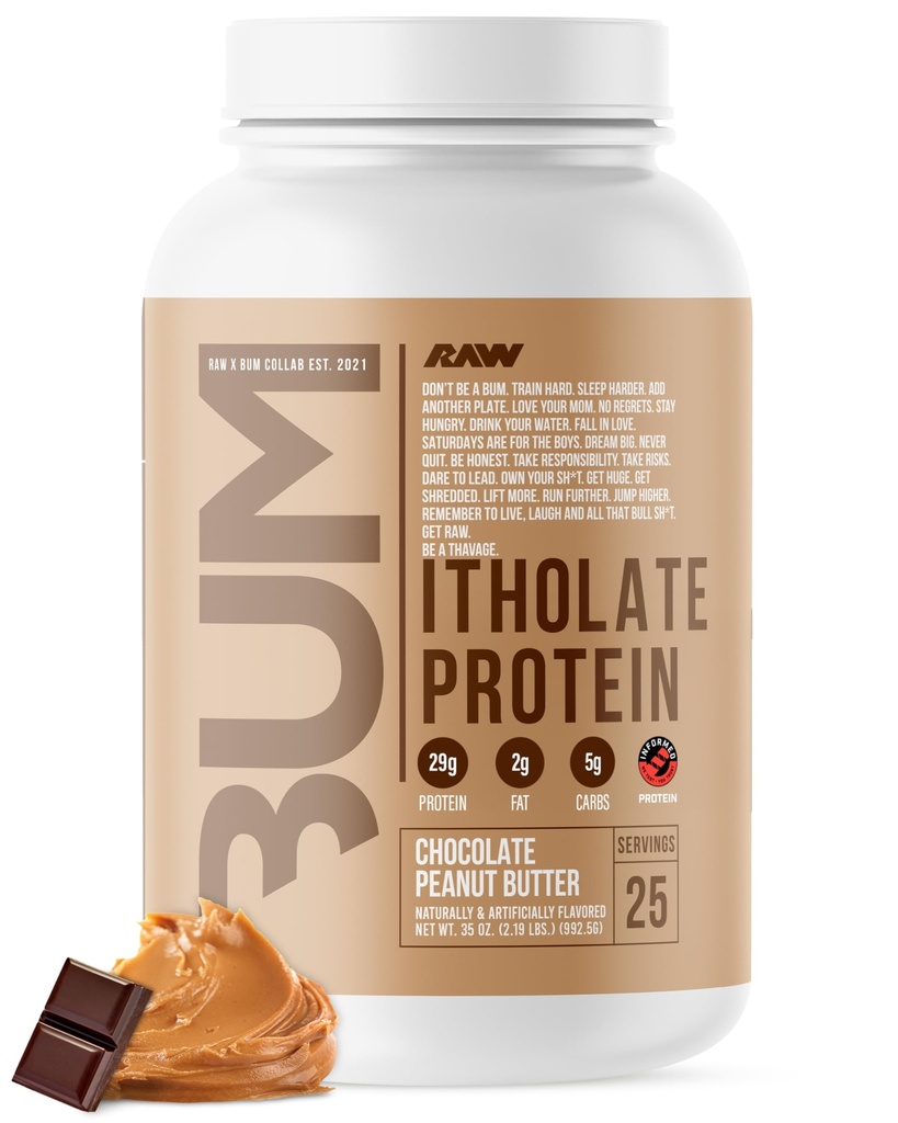 RAW Whey Isolate Protein Powder, Σοκολάτα Φυστικοβούτυρο (CBUM Itholate) - 100% Grass-Fed Sports Nutrition Powder for Muscle Growth & Recovery - Low-Fat, Low Carb, Φυσικά Γεύση - 25 Σερβιέτες