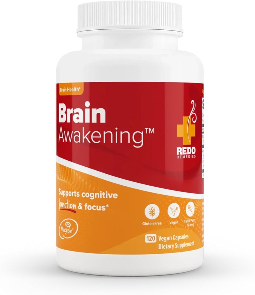Redd Remedies, Brain Awakening, Supports Cognitive Function and Focus, 120 Vegan Capsules