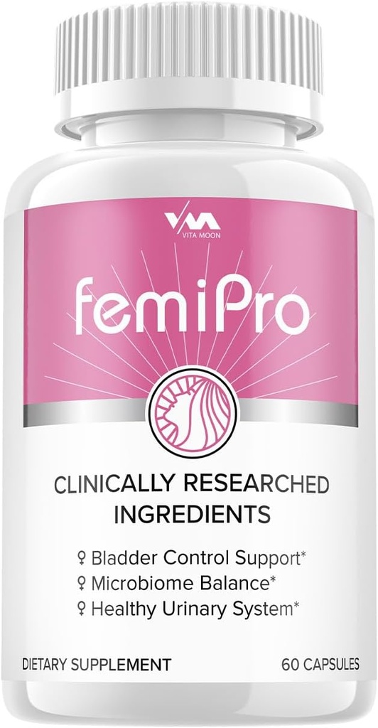 (1 Pack) Femi Pro Probiotics - FemiPro Advanced Formula Bladder Control Support, Microbiome Balance, Healthy Urinary System, 60 Capsules