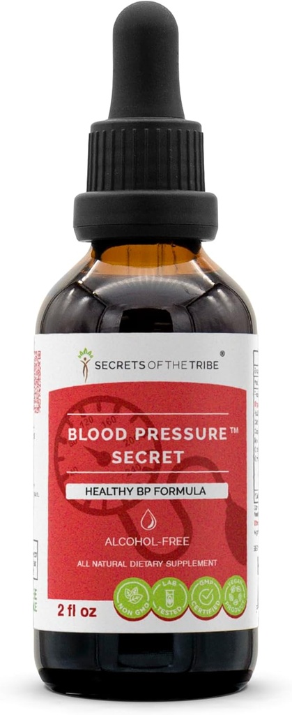 Μυστικά της Φυλής - Blood Pressure Secret, Healthy Circulation Formula, Herbal Supplement Blend Drops Alcohol-Free Liquid Extract (2 fl oz)
