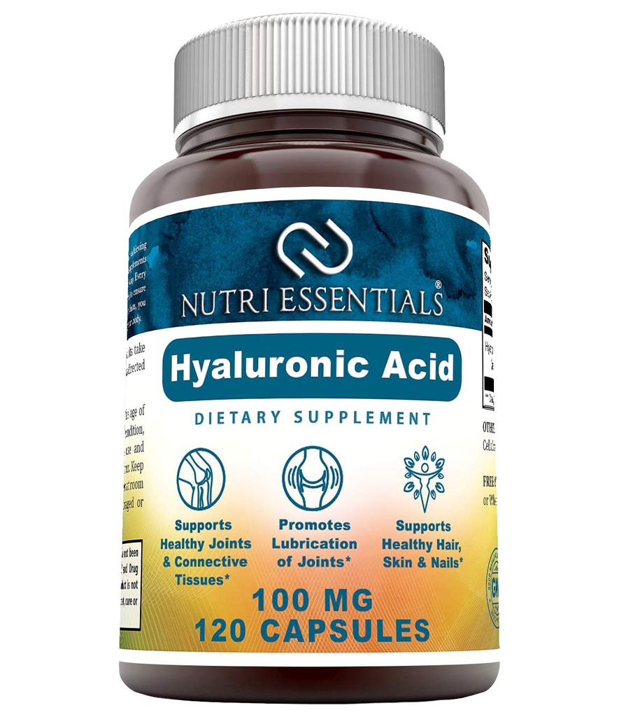 Hyaluronic Acid Dietary Supplement - 100 mg 120 Κάψουλες (Non-GMO) - Τα καλύτερα συμπληρώματα για την κοινή υγεία, φροντίδα του δέρματος & More*