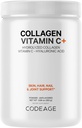 Codeage Collage Peptides σε σκόνη + βιταμίνη C - 20g Grass-Fed Collagen Per Serving - Digestive Enzymes, Hyaluronic Acid, 18 Amino Acids - Υδρολυμένη πρωτεΐνη κολλαγόνου - Μη ΓΤΟ, Μη αρωματισμένη - 9,98 oz