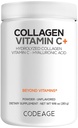 Codeage Collage Peptides σε σκόνη + βιταμίνη C - 20g Grass-Fed Collagen Per Serving - Digestive Enzymes, Hyaluronic Acid, 18 Amino Acids - Υδρολυμένη πρωτεΐνη κολλαγόνου - Μη ΓΤΟ, Μη αρωματισμένη - 9,98 oz