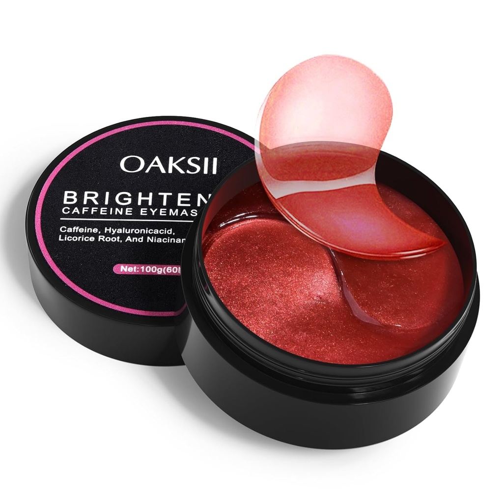 Καφεΐνη κάτω από Μάσκες ματιών, 60 Pcs Φωτεινοποιώντας Πιάτα ματιών για Σκοτεινούς Κύκλους και Πυγμή με Υαλουρονικό οξύ, Μειώστε Σκοτεινούς Κύκλους Eye Gel Pad