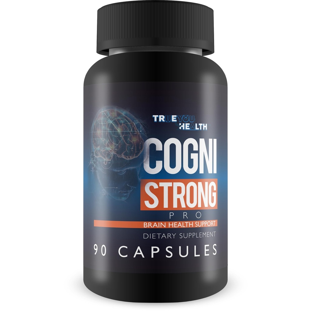Cogni Strong Pro - Brain Health Supplement for Memory, Focus, Clarity, & Mood - Συμπληρώματα για την υγεία του εγκεφάλου για ενήλικες με Ginseng, Turmeric, Πράσινο Τσάι, & Βιταμίνη D - Nootropic Brain Booster