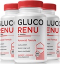 (3 Πακέτο) Κάψουλες Gluco Renu, επίσημα χάπια GlucoRenu, Φυσική Υποστήριξη για υγιή επίπεδα, Κυκλοφορία και Ισορροπία, Premium Formula Καθαριστής Αιμοφόρων Σκαφών, GlucoReNu Glyco Βελτιστοποιητής (180 κάψουλες)