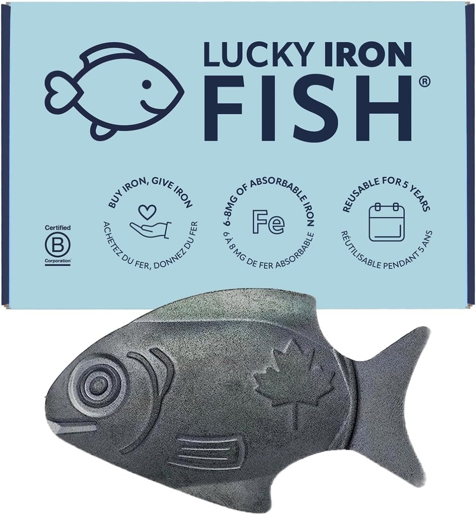 Το αρχικό Lucky Iron Fish ®. Ένα συμπλήρωμα σιδήρου εναλλακτική λύση για τη μείωση της ανεπάρκειας. Καμία ανεπιθύμητη ενέργεια. Χρήση μία φορά την ημέρα - 5 χρόνια προμήθεια συμπεριλαμβάνονται.