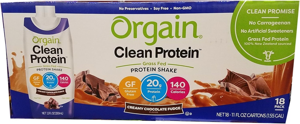 Orgain Clean Protein Shake Chocolate, 198 Fl. Oz.